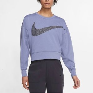 Nike Women's Dri-FIT Fleece Sparkle Logo Top Pullover Oversized Medium NWT